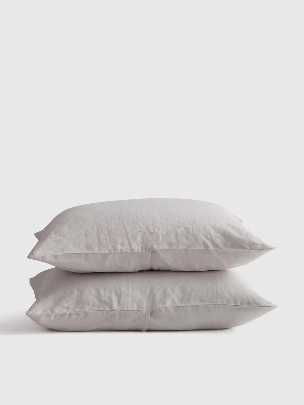 Quince Sham Set 100% European Linen Standard Size Set of 2 Light Gray